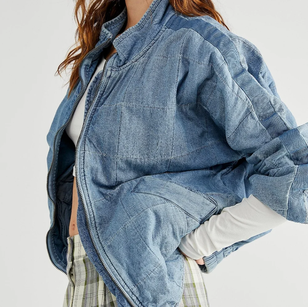 SOLD Free People Denim Dolman Jacket - Picture 2 of 9